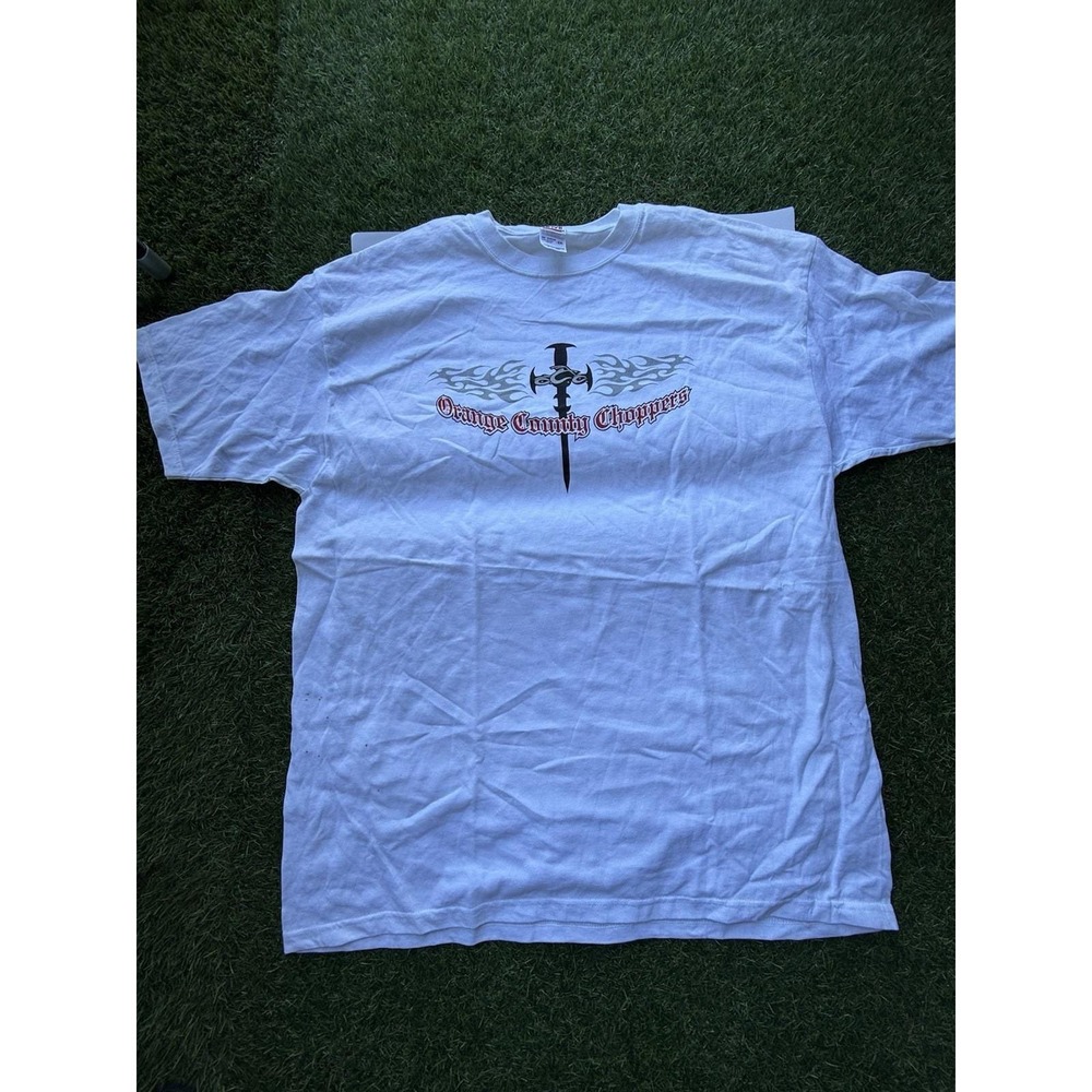 Vintage Y2K Orange County Choppers Shirt White Size 2XL